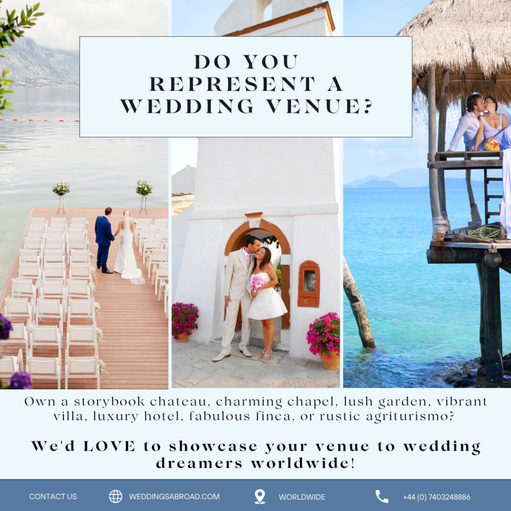 Unlock the potential of your wedding business with our exclusive offer. Elevate your presence in the destination wedding industry today! WeddingsAbroad.com