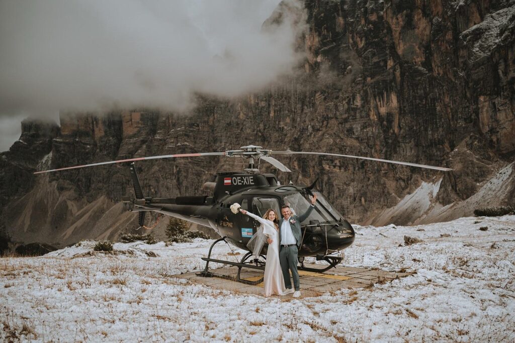 Romantic wedding ceremony in the Dolomites near Merano